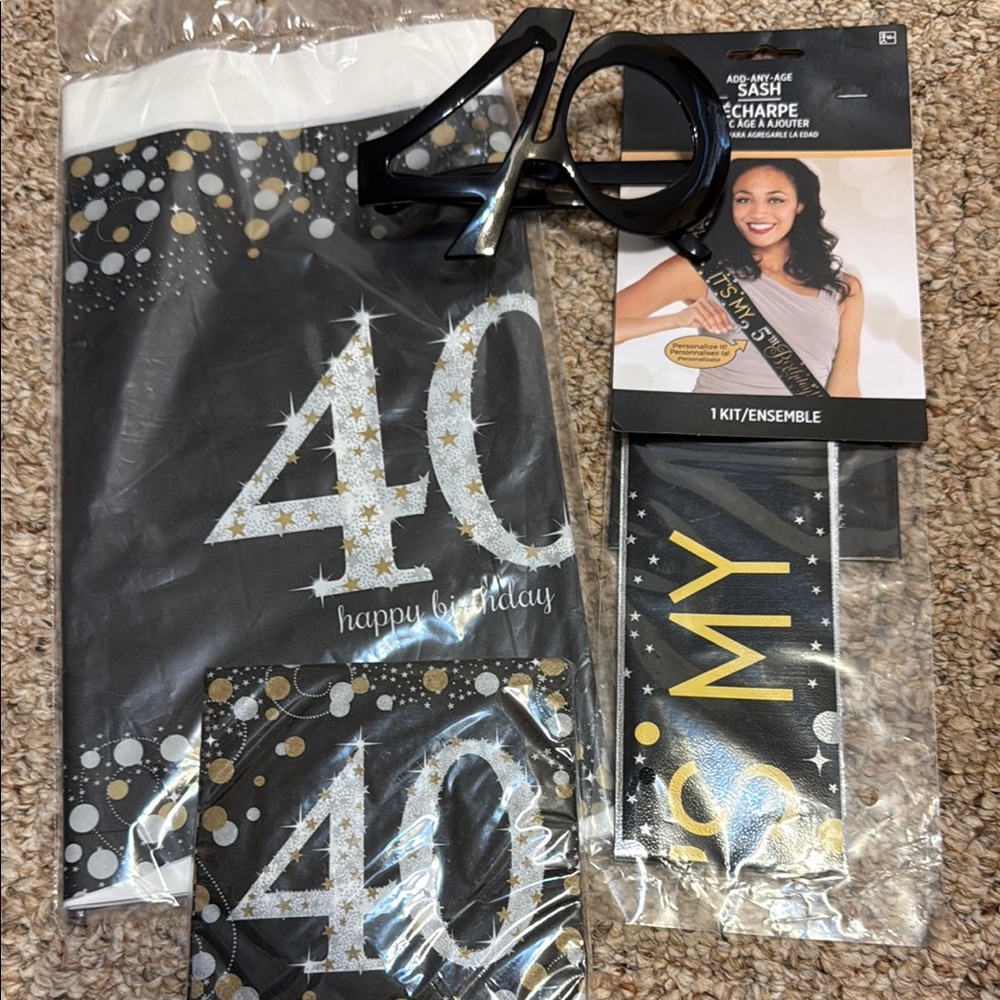 Party City Black and Gold Decorations Set